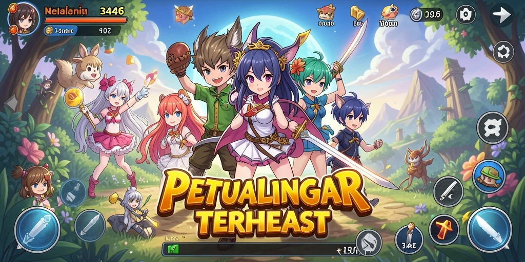 Gameplay Anime penuh aksi dan petualangan di 3446.