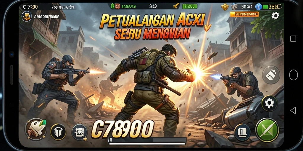 Tampilan menegangkan dalam screenshot C7890 yang menunjukkan gameplay aksi.