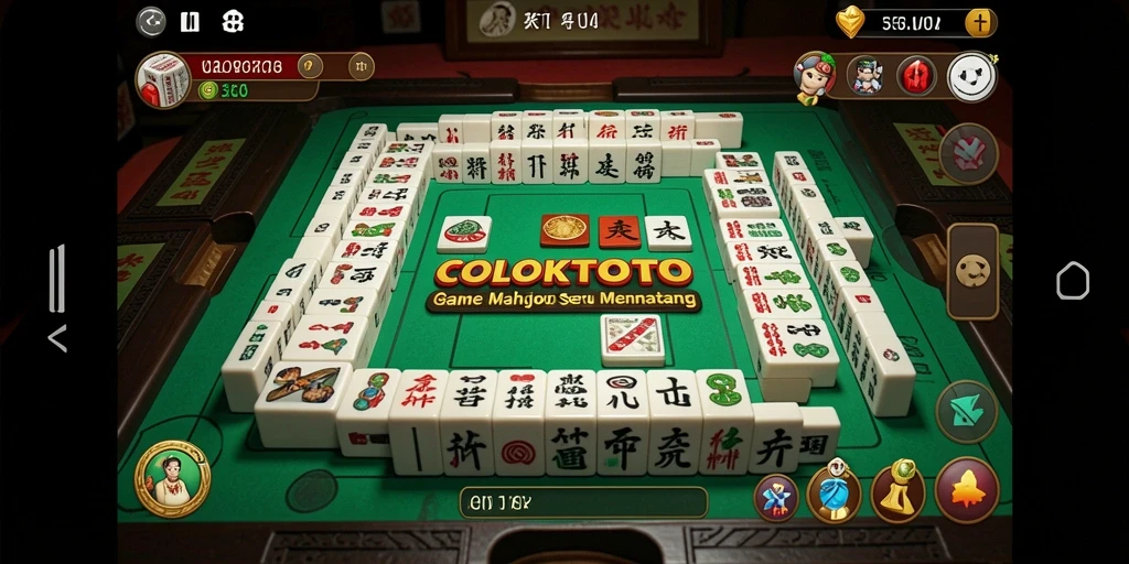 Screenshot gameplay <strong>COLOKTOTO</strong> menampilkan suasana permainan Mahjong yang seru.