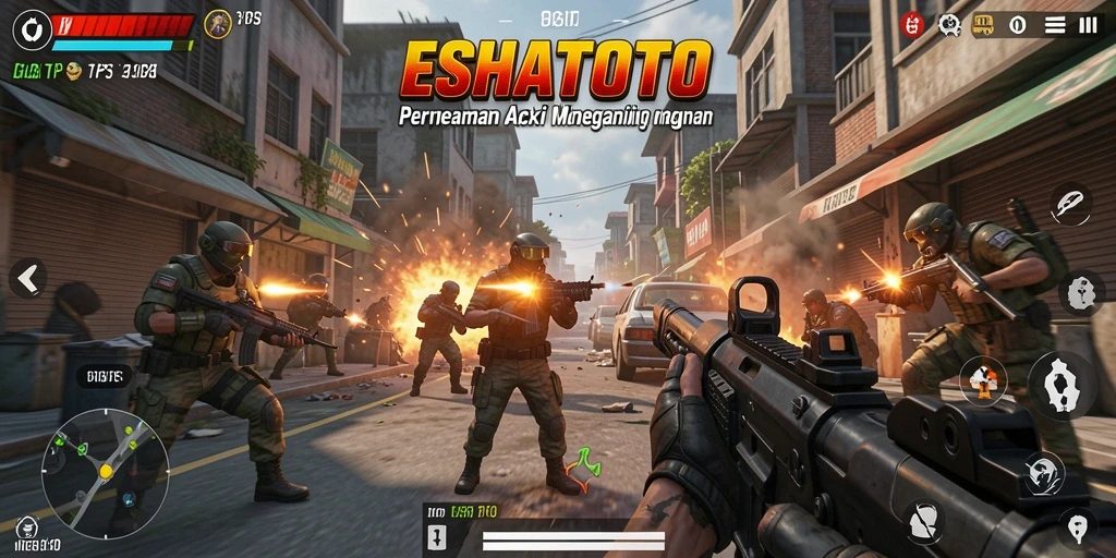 Tampilan screenshot gameplay ESHATOTO yang mendebarkan dan penuh aksi.