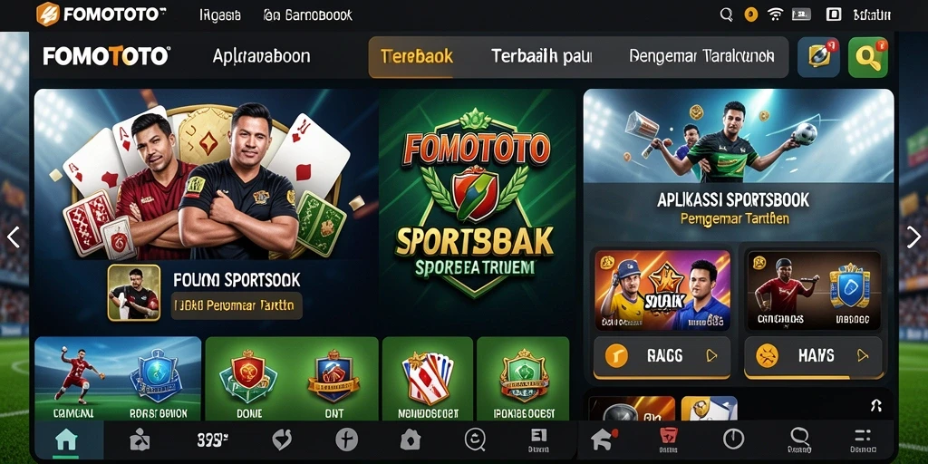 Tangkapan layar FOMOTOTO menampilkan antarmuka taruhan olahraga yang interaktif.