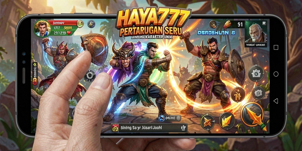 Gambaran pertarungan seru di HAYA777 dengan karakter unik.