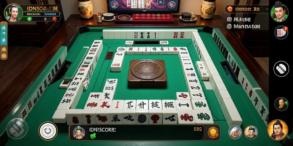 Screenshot gameplay IDNSCORE yang menampilkan pengalaman Mahjong yang menarik.