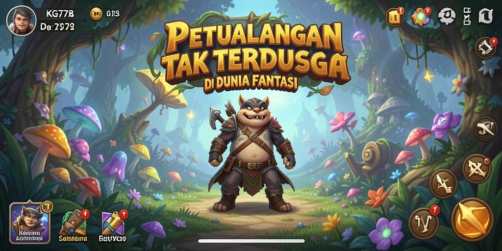 Tangkapan layar utama KG778 menunjukkan aksi petualangan yang dinamis.