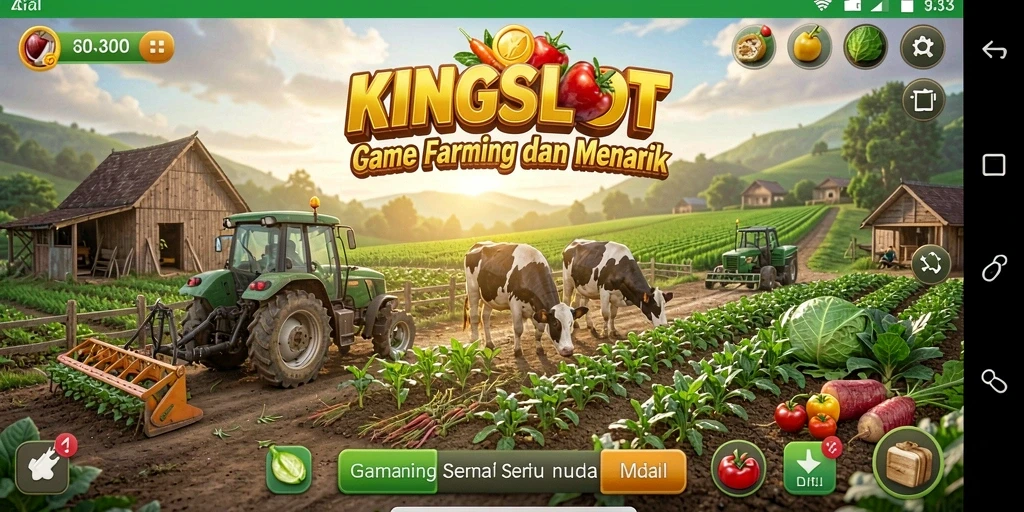 Tampilan menarik dari gameplay KINGSLOT dengan berbagai tanaman.