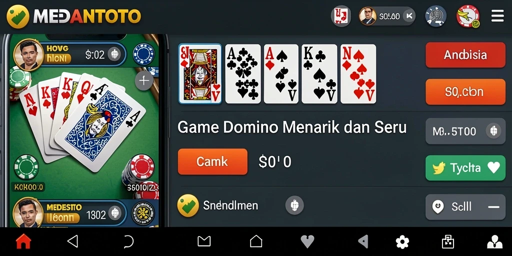 Screenshot utama MEDANTOTO menampilkan gameplay seru dari permainan Domino.