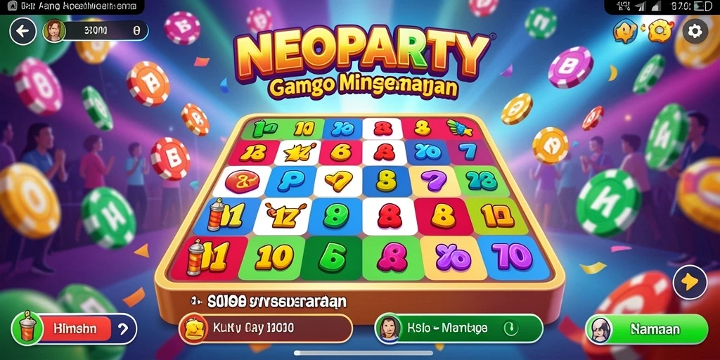 Tampilan gameplay menarik dari NEOPARTY yang penuh warna.