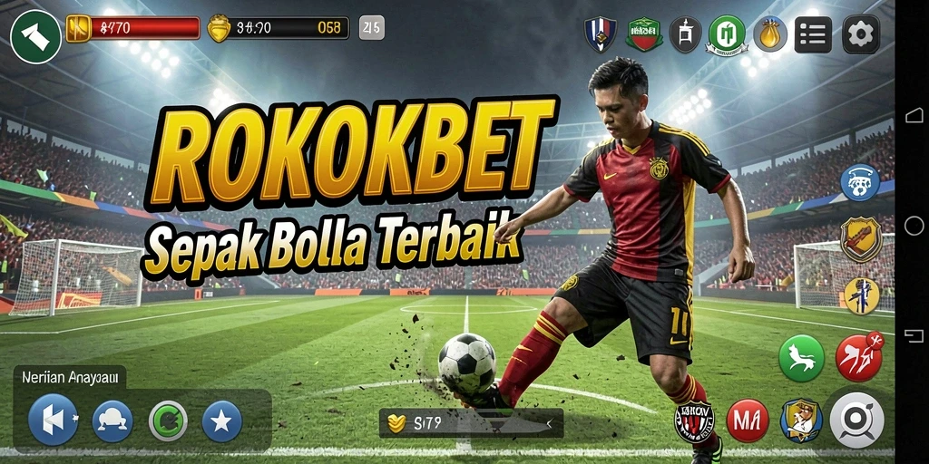 Gameplay ROKOKBET menampilkan pertandingan sepak bola yang mendebarkan.