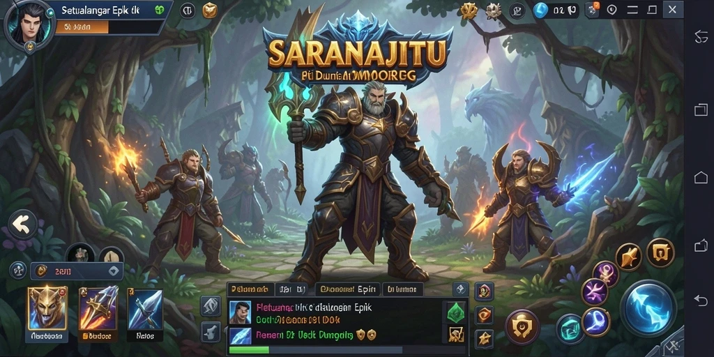 Tangkapan layar dari gameplay epik SARANAJITU di dunia MMORPG.