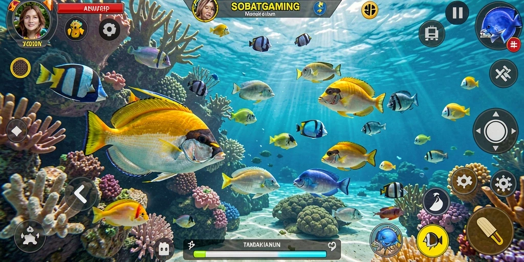 Tampilan gameplay Tembak Ikan yang seru dan colorful.