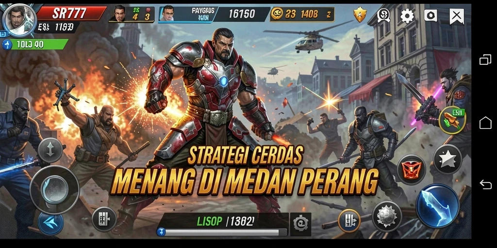 Screenshot gameplay SR777 memperlihatkan pertempuran strategi yang seru.