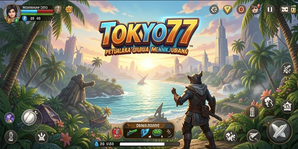 Tangkapan layar gameplay TOKYO77 menunjukkan aksi petualangan yang mendebarkan.