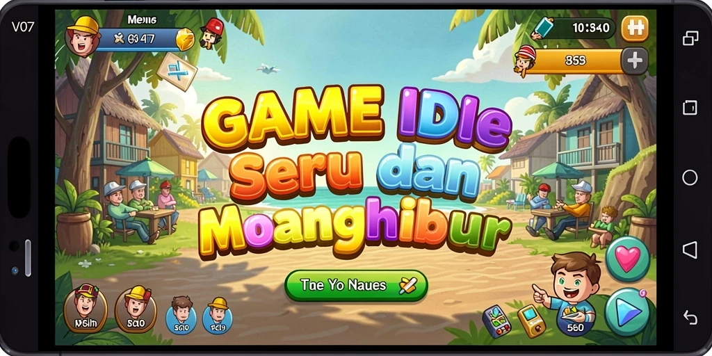 Tampilan gameplay V07 yang menarik dengan karakter yang terus bergerak.