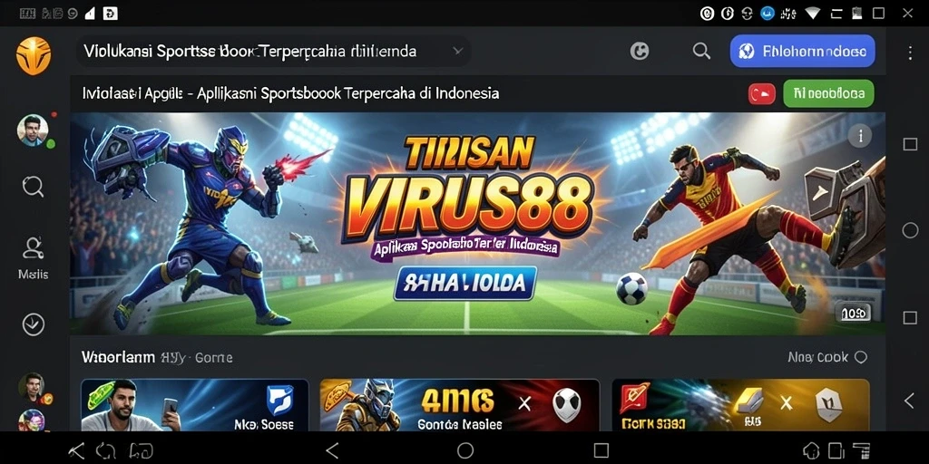 Screenshot utama VIRUS88 menampilkan pengalaman taruhan olahraga yang seru.