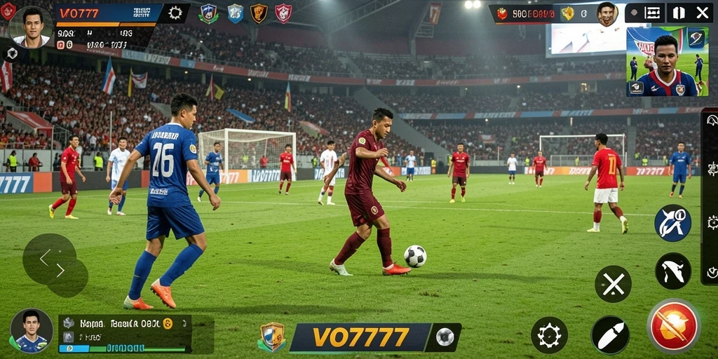 Tampilan gameplay VO777 yang menarik dengan aksi sepak bola seru.