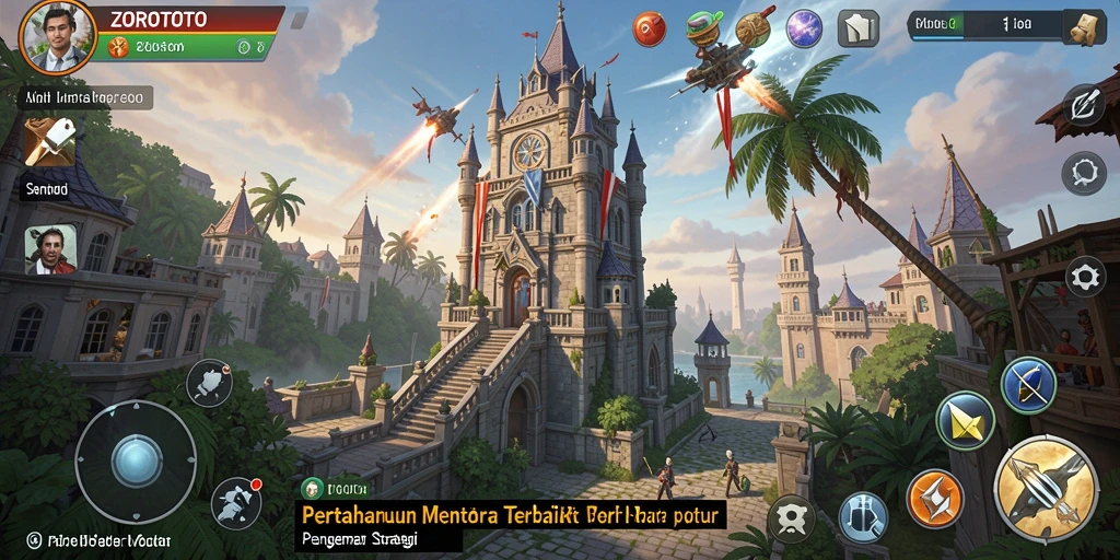 Tampilan gameplay menara dalam ZOROTOTO yang seru dan strategis.